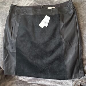 LOFT SUEDE LEATHER Black Pencil Skirt for Women